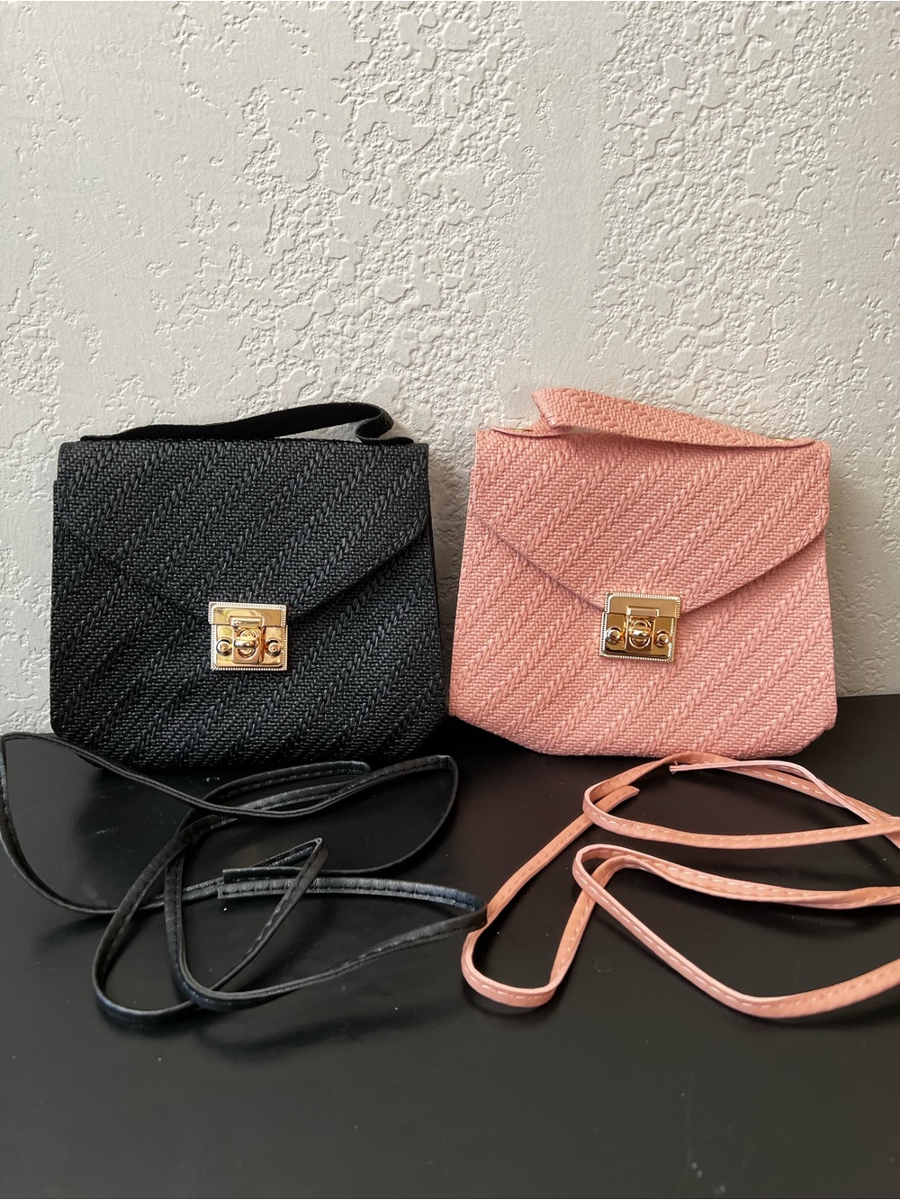 NEW Kids Small Crossbody Bags in Black and Pink - Bundle of 2